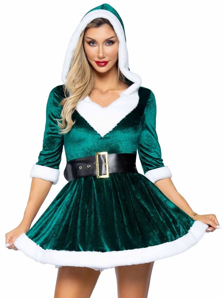 Mrs Claus Costume - Green - M/L