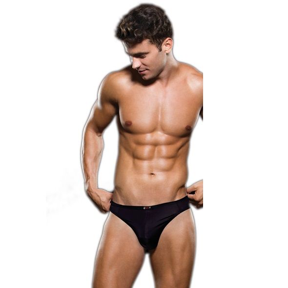Microfiber Thong - Black - S/M