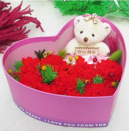 Preservation of flowers Heart box Nine Flowers