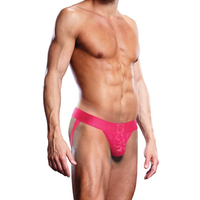 Lace Jock Strap - Pink - M