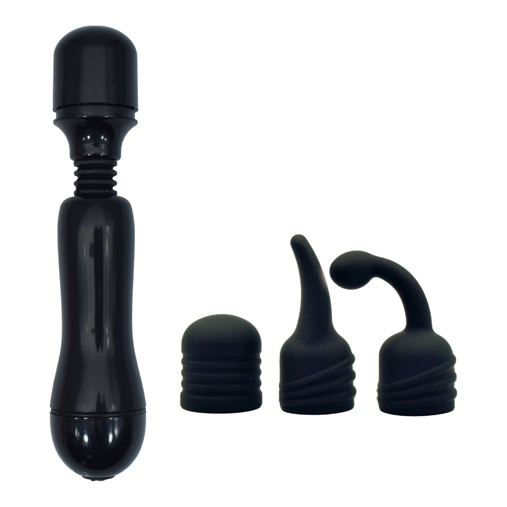 Love Mini Massager W Attachments - Black