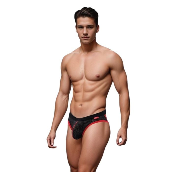 Sport Mesh Jock - Black/Red - L/XL