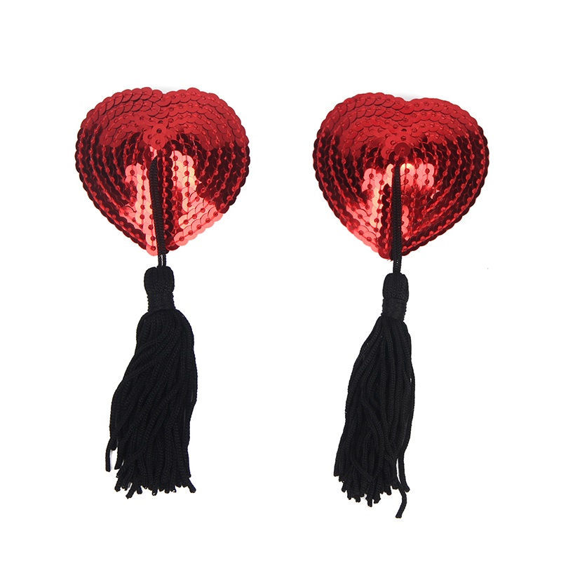 Tassel Nipple Covers - Red/Black