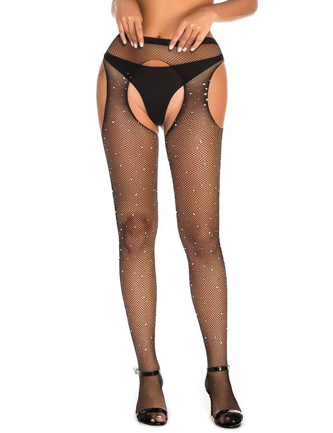 Fishnet Diamonds Pantyhose - Black - M