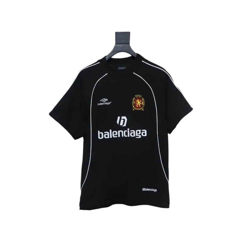 Balenciaga Lion Crest Soccer T-Shirt Black