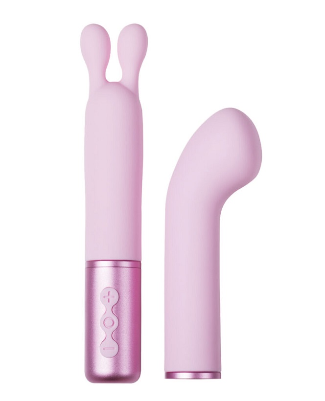 Interchangeable Heads Vibrator - Pink