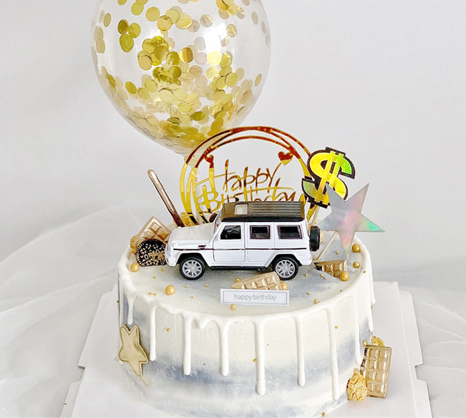 Single-layer car cake C model