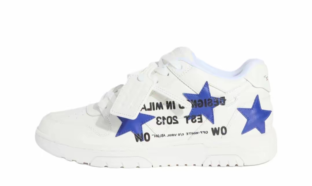 O FF-WHITE Out Of White White and Blue Five Stars