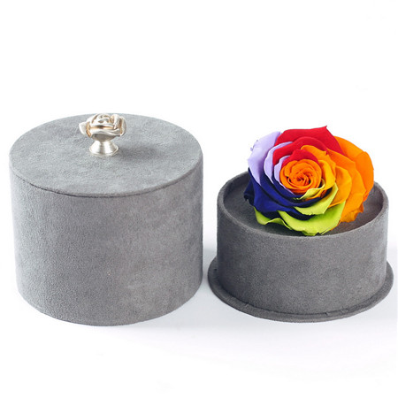 Gray Box Rainbow Rose