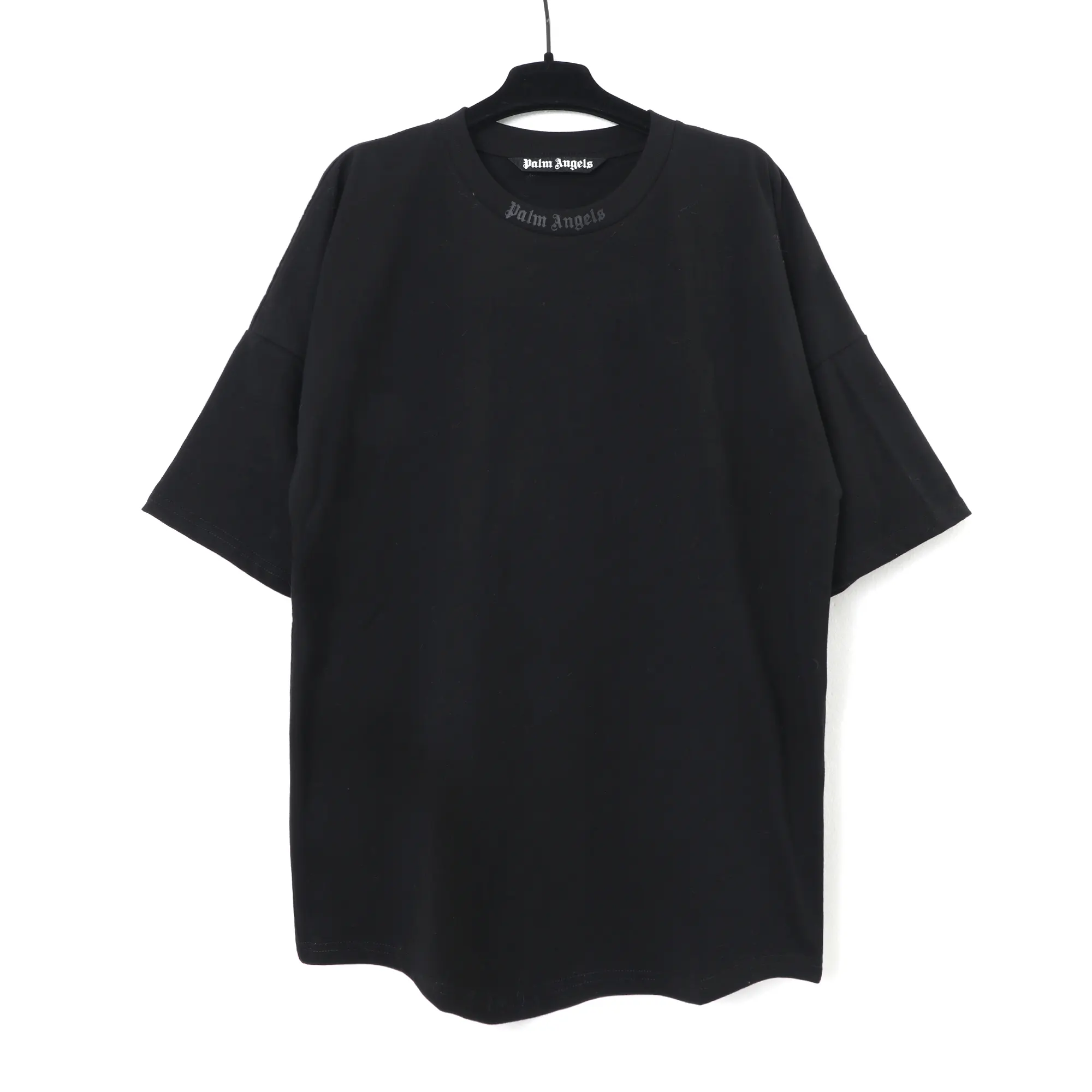 Palm Angels Oversize glittered logo cotton t-shirt