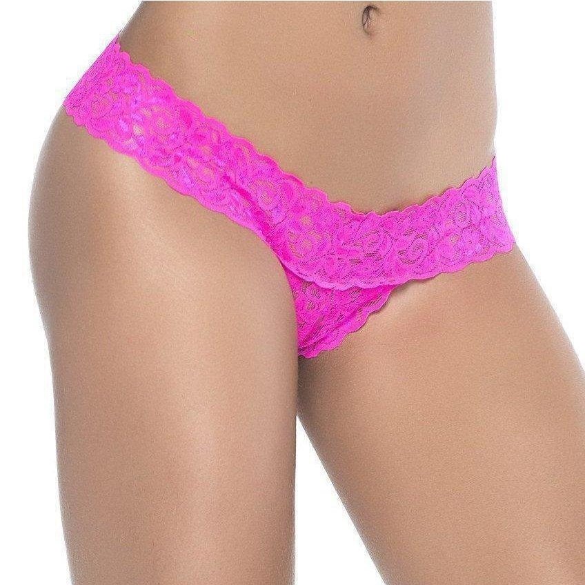 99 Peek-A-Boo Thong - Pink - M