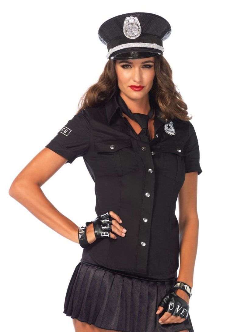 Police Shirt Costume - Black - S