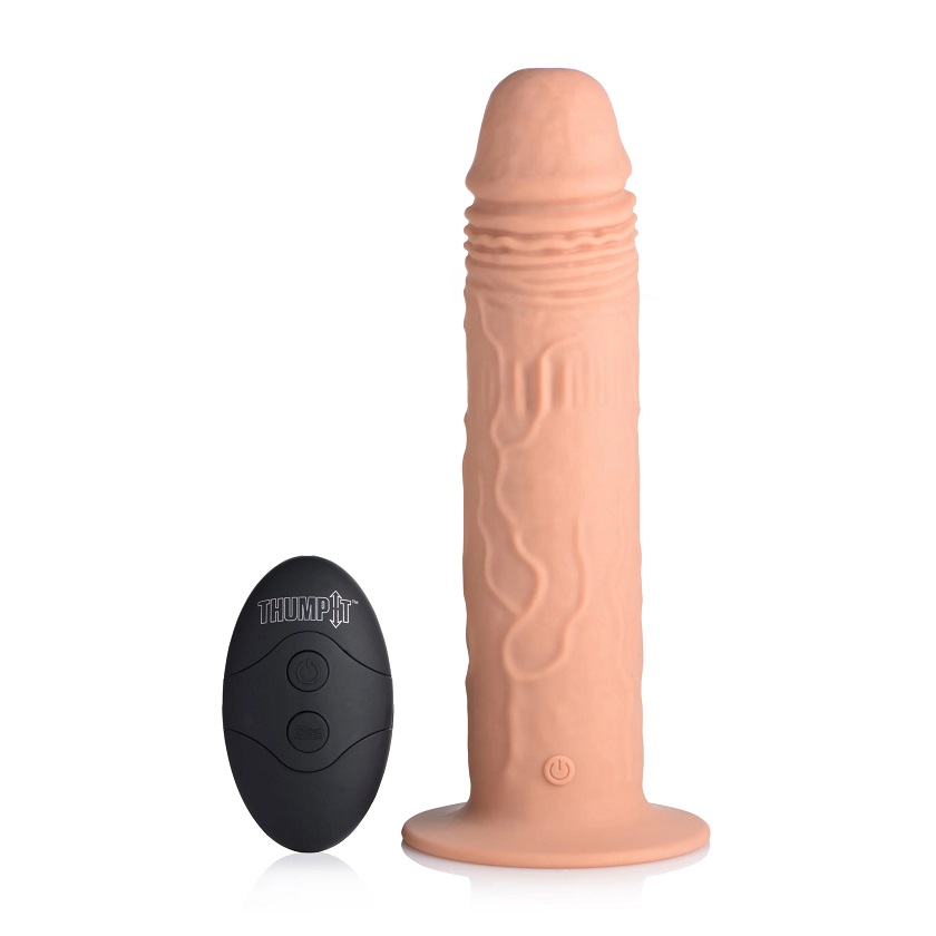 7X Remote Control Thumping Vibro Dildo - Medium
