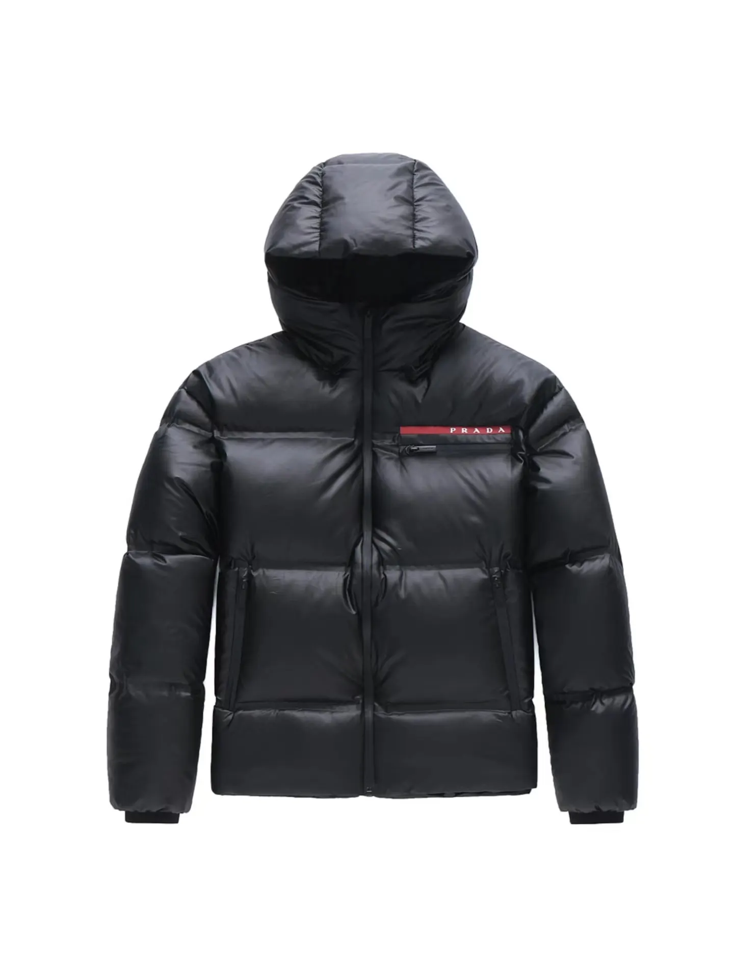 Prada Light Re-Nylon hooded puffer jacket Black