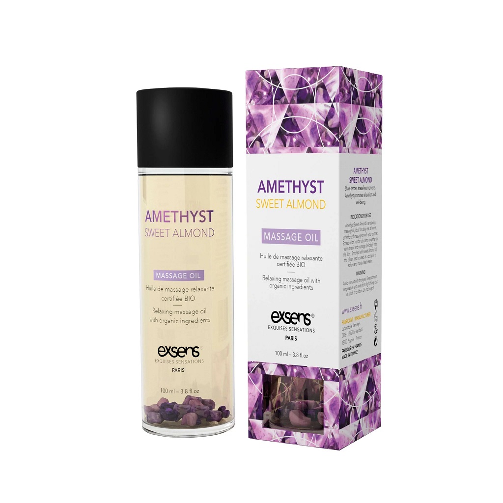 Amethyst Sweet Almond Massage Oil W Gemstones - 100ml