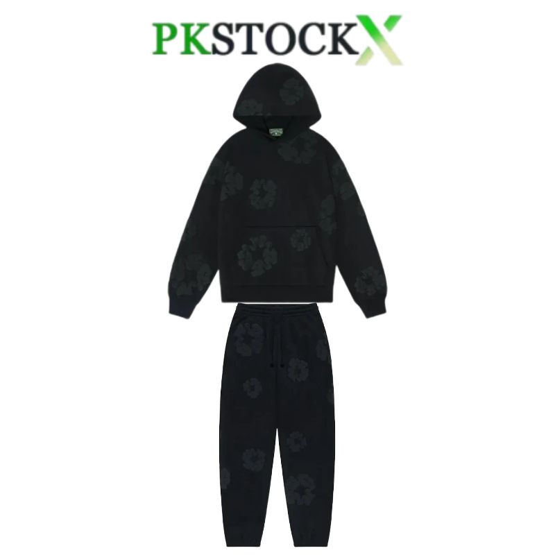 Denim Tears Cotton Wreath Hooded Sweatshirt ‘Black Monochrome’ Set