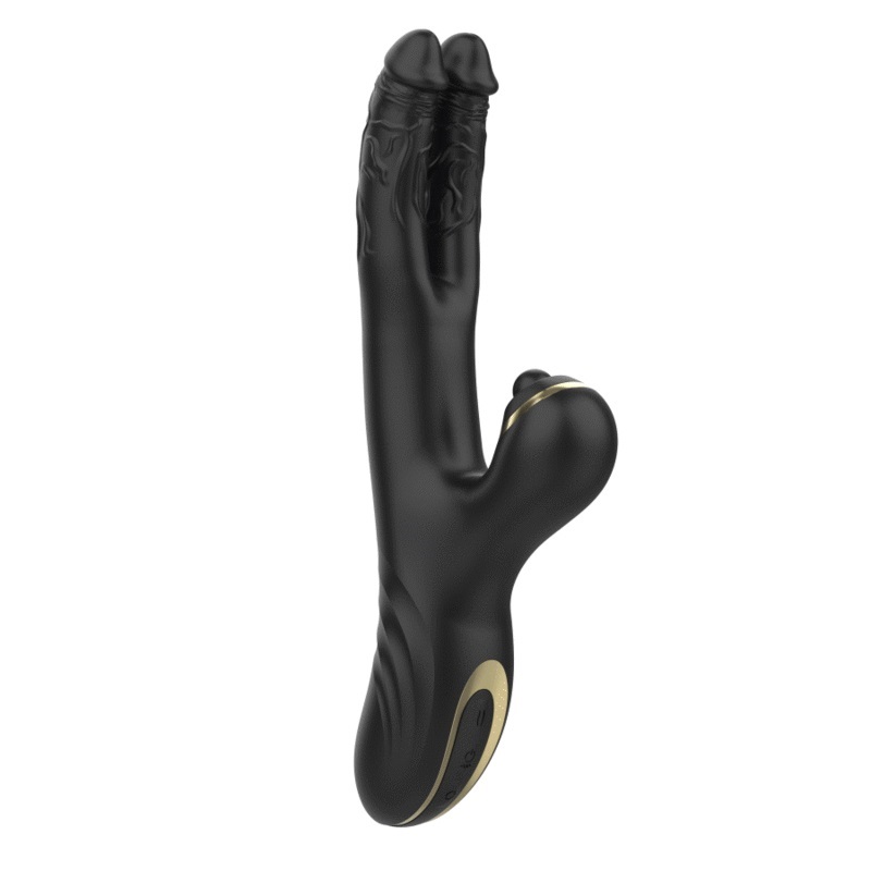 Two Dragons Tapping Vibrator - Black