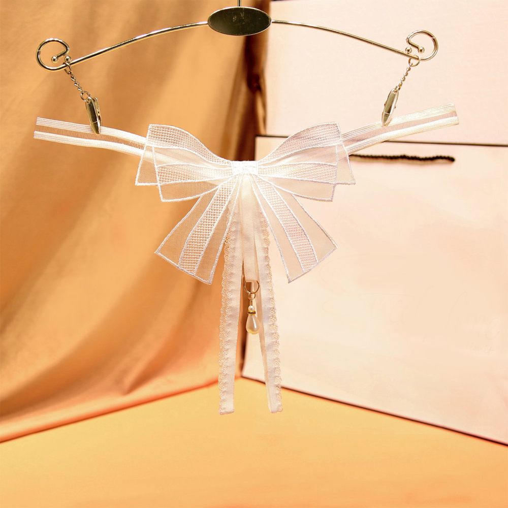 GB-676 Ribbon Thong M - White