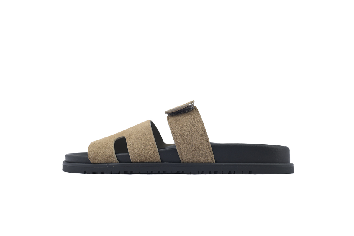 Hermes flat flip flops Khaki