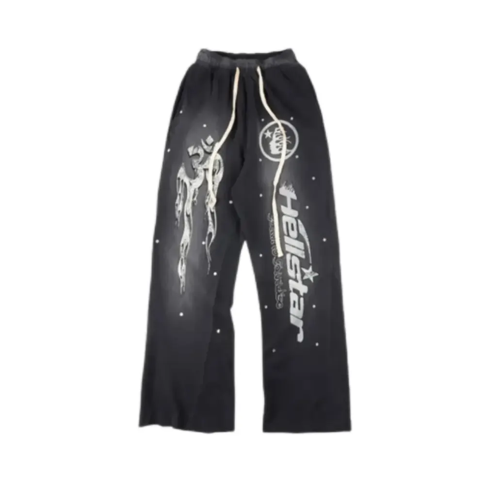 Hellstar Studios Racer Flare Black Sweatpants