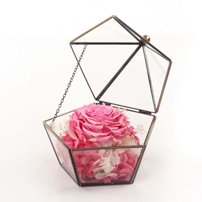 Five-star glass flower room single pink