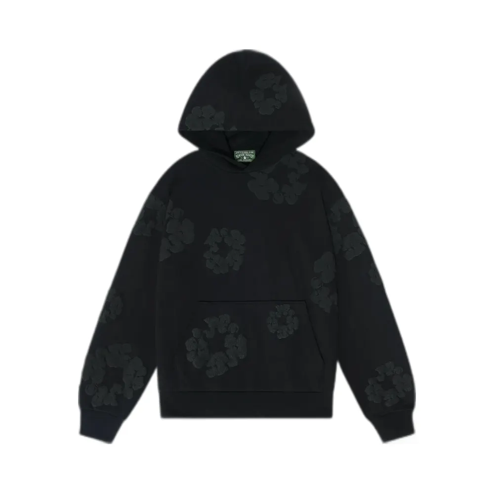 Denim Tears Cotton Wreath Hooded Sweatshirt ‘Black Monochrome’
