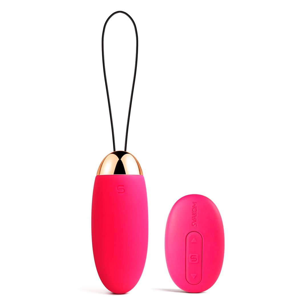 Elva Remote Control Egg Vibrator - Plum Red