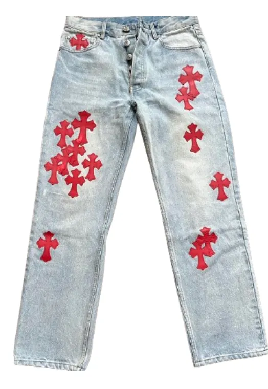 Chrome Hearts Red Patch Jeans