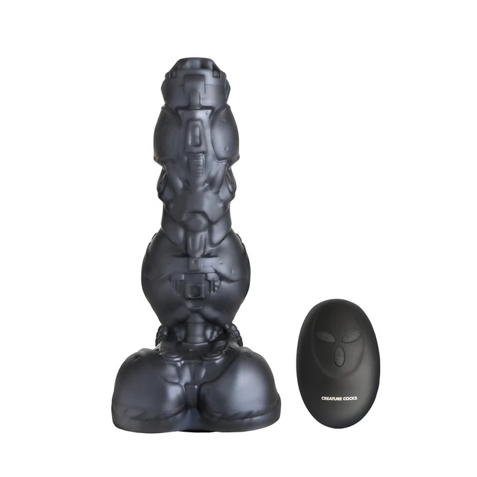 Cyborg Thrusting Vibro Dildo - Silver