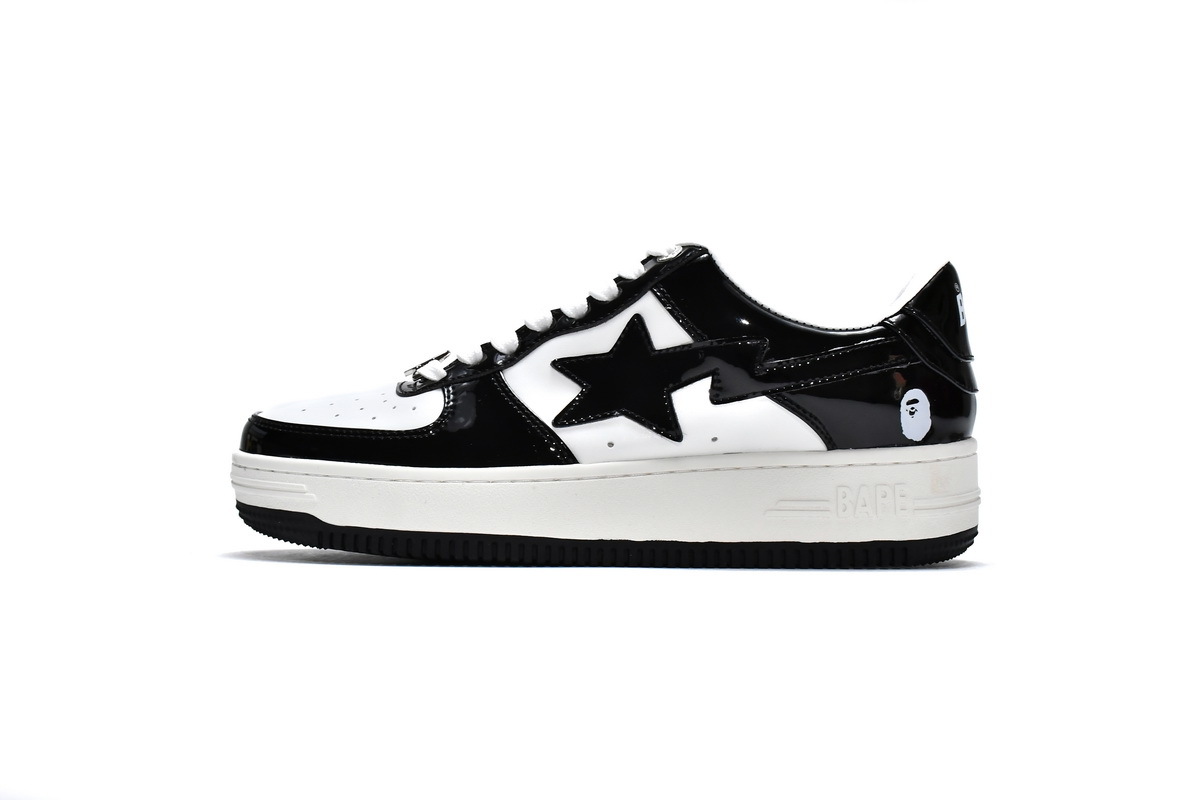 A Bathing Ape Bape Sta Low Black White 1G70-109-0001