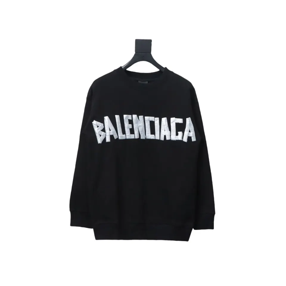 New Tape Type Hoodie Oversized in black and silver archetype fleece