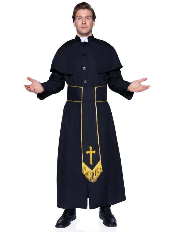 Priest Costume 2pcs - Black - M/L