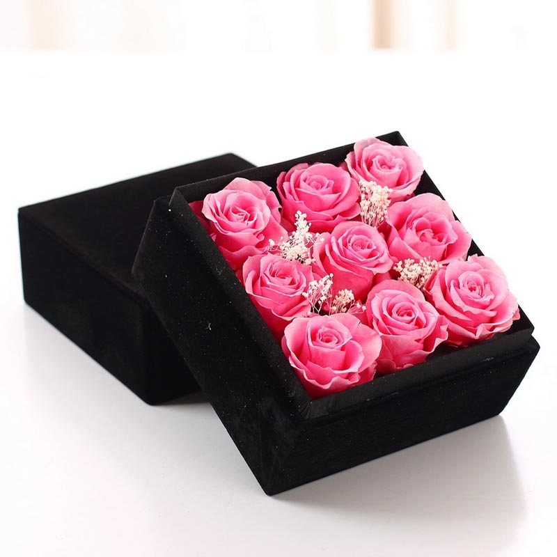 Preservation flowers-Nine pink roses