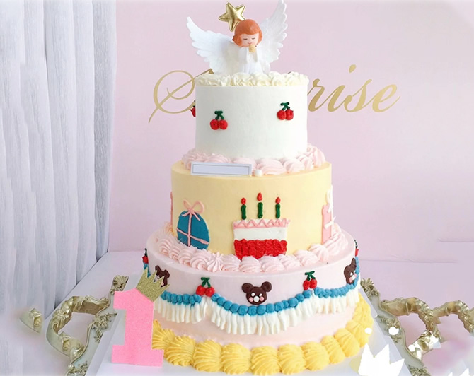 Three-layer children's cake C type