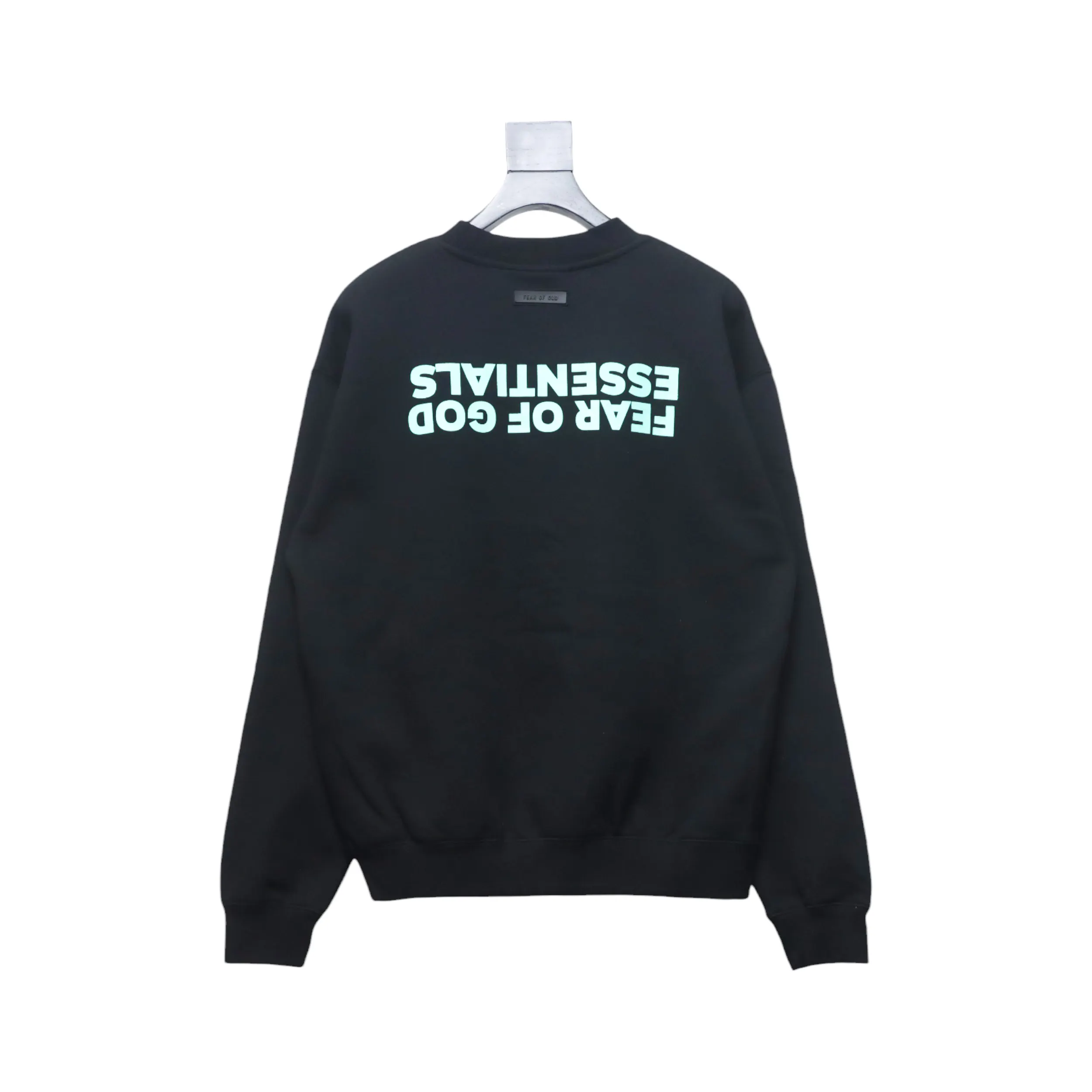 Fear of God FOG 24FW Small inverted letter round neck black sweatshirt