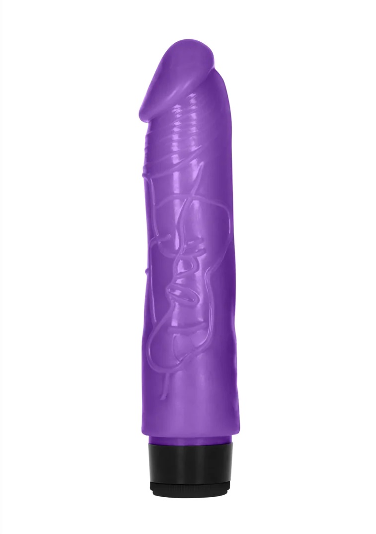 8" Thick Vibro Dildo - Purple