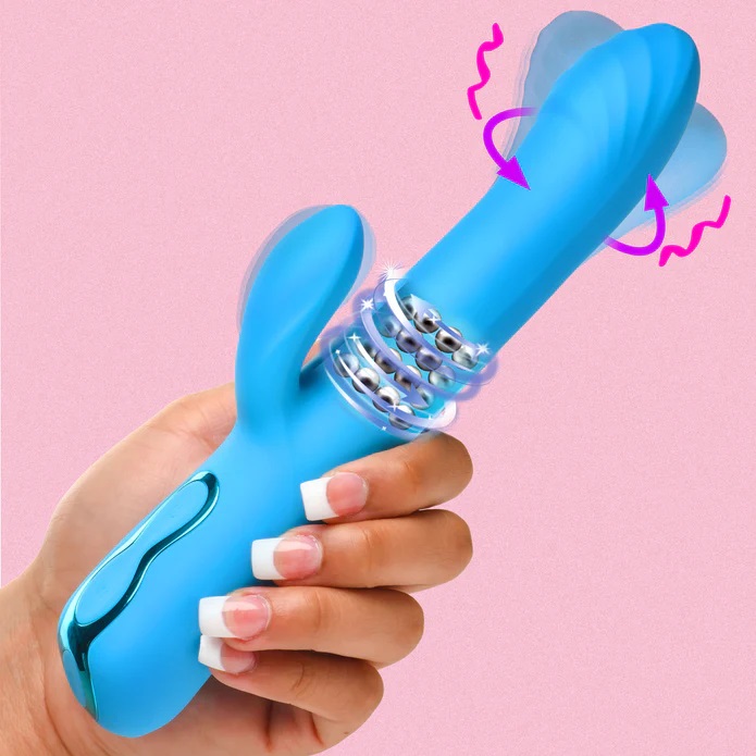 Rotating Rabbit Vibrator - Blue