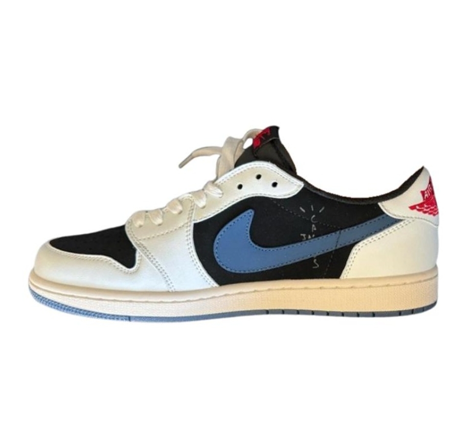 Travis Scott x Air Jordan 1 Low White black blue