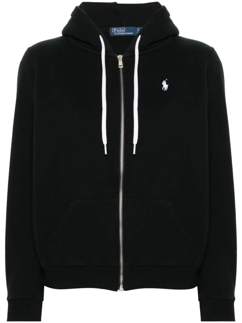 Polo Ralph Lauren Men’s Double Knit Full-Zip Hoodie Sweatshirt Black and White