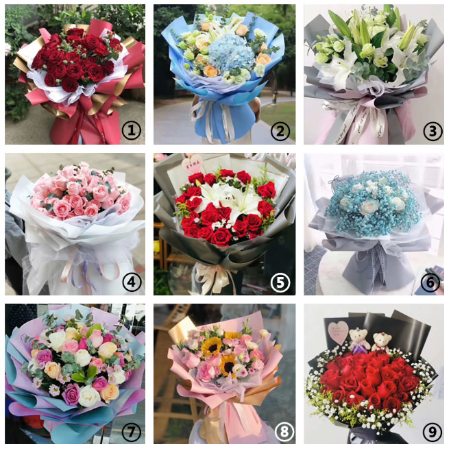 Monthly Flower Set Three 4 Bouquets