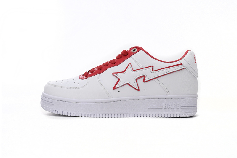 A Bathing Ape Bape Sta Low White Red Border 1J30-291-017