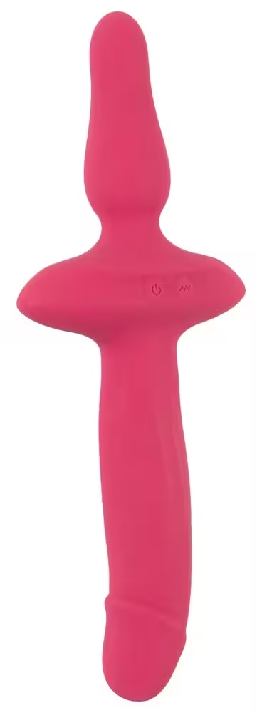 2in1 Vibrator W Butt Plug - Pink
