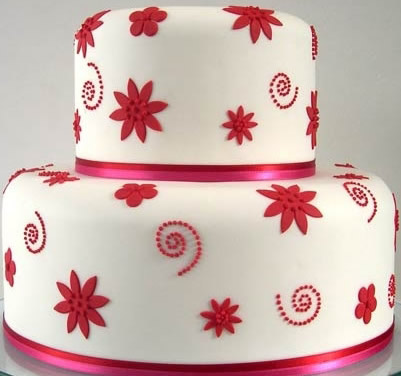 Fontuce Cake Red Leaf
