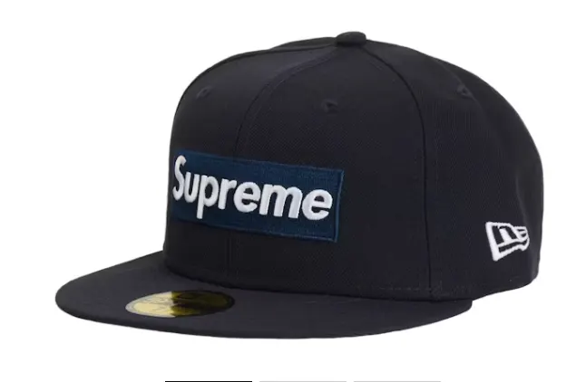 Supreme MLB Teams New York Box Logo New Era 59Fifty Fitted Cap Navy