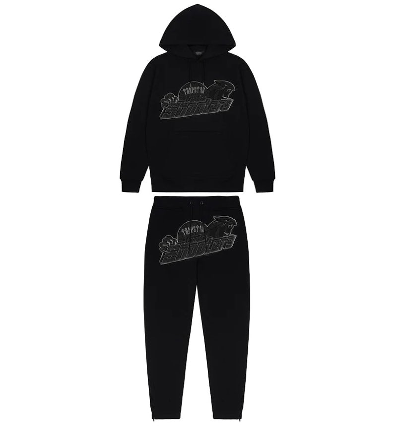 Trapstar Shooters Hoodie Tracksuit Black Monochrome Edition