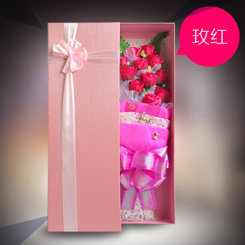 Soap Flower Gift Box Single Rose Red