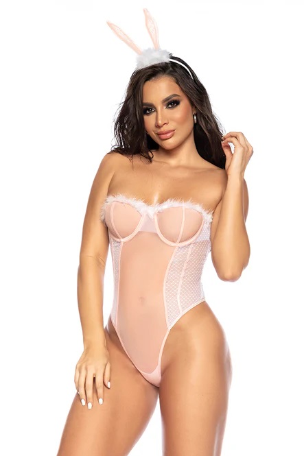 60009 Sexy Bunny Costume - White - L/XL