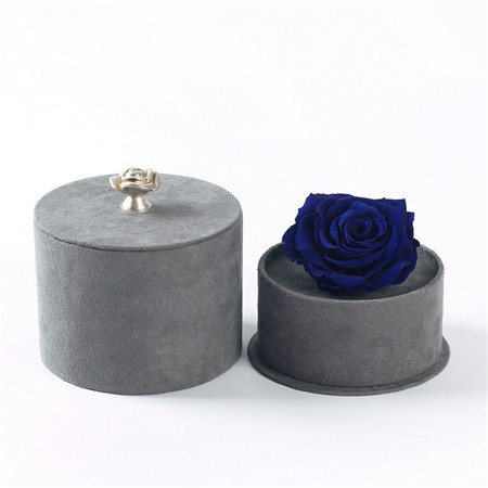 Gray box blue rose
