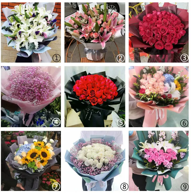 Four monthly flower sets 4 bouquets