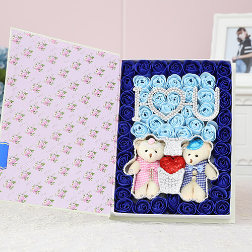 Soap Flower IU+Hand Bear Blue